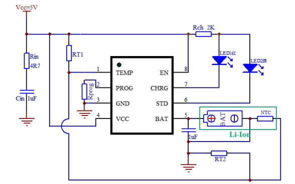 36V/1A 惠州单节锂离子电池充电器 TC4059