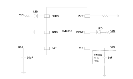 FM4057 32V 耐压惠州单节锂电池线性充电芯片