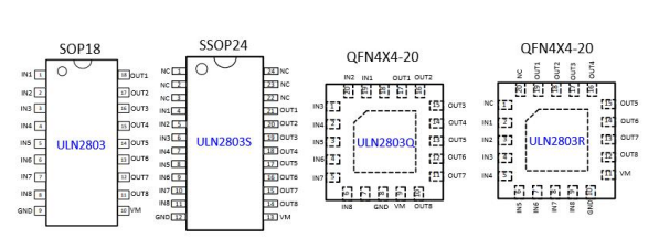 惠州5线步进电机，八通道 2.5-50.0V 持续电流 500mA NMOS 驱动器