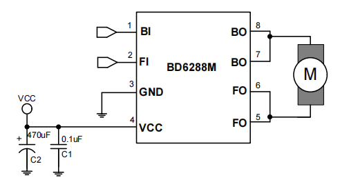 DC惠州双向马达驱动芯片 BD6288M 有刷直流电机驱动IC