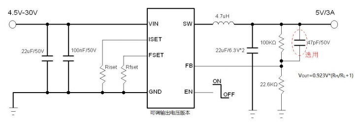30V 输入，3A 输出，CC&CV 控制，高效率惠州同步降压转换器YB2612