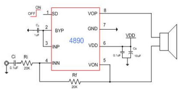 单声道 2.5W 惠州音频功放芯片 4890