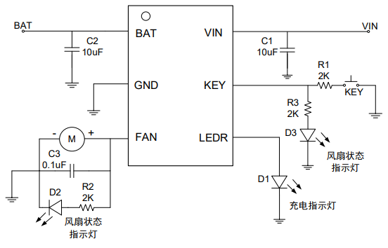 集成锂电池充电管理功能、按键检测功能的惠州马达驱动专用芯片 YX2815A